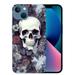 MAXPRESS for iPhone 15 Case Fun Floral Skull Pattern Retro Vintage Art Design Protective Clear Case Compatible for iPhone 15 White Floral Skulls