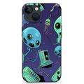 MAXPRESS (2in1 for iPhone 14 Case Cute Alien for Women Girls Fun UFO Phone Cases Cool Stars Alien Party Theme Design Fashion Colorful Cover+Ring Holder for iPhone14 6.1