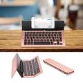 Mini Portable Wireless Bluetooth Keyboard Aluminum Alloy Foldable Rechargeable Keyboard Travel Office Home With Stand