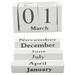 Trjgtas Vintage Wood Perpetual Calendar Shabby Chic Blocks Desktop Calendar Rustic Wooden Squares Calendar Home Office White