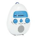 Shower Radio Adjustable Volume Long Standby Life Shocking Sound Waterproof Speaker Battery Powered Listening to Radio Compact Mini Music AM FM Hanging Portable Radio for Home