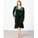 Viola Velvet Wrap Dress with Long Sleeves