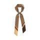 Women's Brown "Checkerboard" Twilly Scarf - Coffee Lost Pattern Nyc