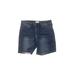 Nicole Miller New York Denim Shorts: Blue Solid Mid-Length Bottoms - Women's Size 12 - Sandwash