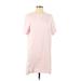 Adidas Casual Dress - Mini Crew Neck Short sleeves: Pink Print Dresses - Women's Size Medium