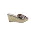 VC Signature Wedges: Silver Snake Print Shoes - Women's Size 6 - Open Toe