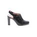 Nanette Lepore Heels: Slingback Chunky Heel Chic Black Solid Shoes - Women's Size 8 - Round Toe