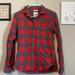 American Eagle Outfitters Tops | American Eagle Slim Fit Flannel Button Up. Size Small. Fits Like Xsmall! | Color: Gray/Red | Size: S