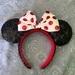 Disney Accessories | Minnie Mouse Ears Headband Sequin Polka Dot Bow Original Disneyland | Color: Black/Red | Size: Os