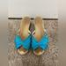 J. Crew Shoes | J. Crew Espradille Wedges Sandals Size 8 Turquoise Blue | Color: Blue/Tan | Size: 8