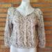 American Eagle Outfitters Tops | American Eagle Outfitters Cream Patterned Blouse Size Medium | Color: Black/Cream | Size: M