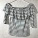 American Eagle Outfitters Tops | American Eagle Women’s Extra Small White Striped Off Shoulder Top | Color: Black/White | Size: Xs