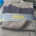 Polo By Ralph Lauren Accessories | Brand New Polo Hat & Scarf Set Grey In Color Blue Trim | Color: Blue/Gray | Size: Os