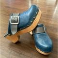 Free People Shoes | Free People Distressed Blue Culver City Clogs Size 37 | Color: Blue/Green | Size: 37