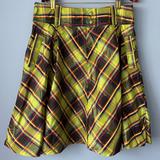 J. Crew Skirts | J Crew Silk Tartan Taffeta Plaid A Line Skirt Size 12 | Color: Black/Green | Size: 12