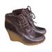 Michael Kors Shoes | Michael Kors Rory Lace Up Wedge Ankle Boots Leather Brown Size 7.5 | Color: Brown | Size: 7.5
