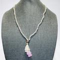 Anthropologie Jewelry | Anthropologie Cocobelle Senza Beaded Pink Rose Fringe Tassel Long Necklace | Color: Pink | Size: Os