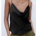 Zara Tops | Euc Zara Satin Effect Black Cami Size Small | Color: Black | Size: S