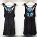 Free People Dresses | Free People Tiered Embroidered Dress Black & Turquoise | Color: Black/Blue | Size: Xs