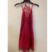 Free People Dresses | Free People Women's Red Halter Dress Size 0 | Color: Black/Pink | Size: 0