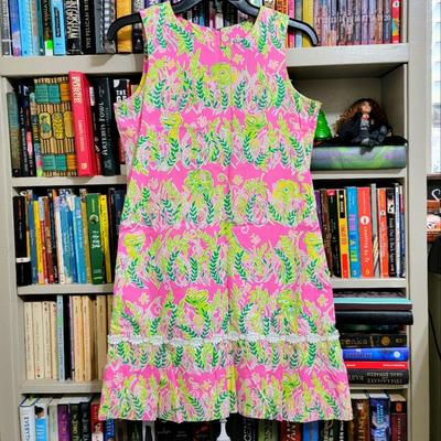 Lilly Pulitzer Dresses | Lilly Pulitzer Girls Dress Xtra Large Excellent Condition Zero Flaws Or Defects | Color: Green/Pink | Size: 16g