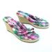 American Eagle Outfitters Shoes | American Eagle Y2k 90s Retro Lavender Plaid Espadrille Wedge Sandals | Color: Green/Purple | Size: 9