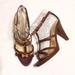 J. Crew Shoes | Jcrew Strappy Brown Leather Sandals With Gold Bows Size 8 | Color: Brown/Gold | Size: 8