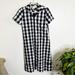 Kate Spade Dresses | Kate Spade Broome Street Gingham Midi Shirt Dress Black And White Xs | Color: Black/White | Size: Xs