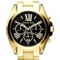 Michael Kors Accessories | Michael Kors Mk-5739 Bradshaw Chronograph Gold Quartz Black Dial Watch | Color: Gold | Size: Os