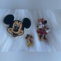 Disney Jewelry | 3 Disney Vintage | Rare Find| Mickey And Minnie Pins | Color: Black/Red | Size: Os