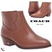 Coach Shoes | Coach Women's Dannie Saddle Brown Booties Block Heel Leather Ankle Boots 7.5 | Color: Brown/Tan | Size: 7.5