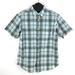 Columbia Shirts | Columbia Button Up Shirt Men's Large Regular Fit Short Sleeve 100% Cotton Plaid | Color: Gray/Green/White | Size: L