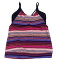 Athleta Swim | Athleta Swim Tankini Top 34d 34dd Blousy Striped Built In Bra Womens Small | Color: Black | Size: 34 D/Dd Small