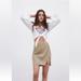 Zara Skirts | Bloggers Favorite Nwt Zara Linen Mini Skirt Size Xs | Color: Tan | Size: Xs