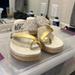 Michael Kors Shoes | Michael Kors Heeled Gold And White Shoes Women’s Size 7 | Color: Gold/White | Size: 7