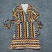 Anthropologie Dresses | Anthropologie Uncle Frank Dress Womens Size Xs Yellow Brown Wrap Short Sleeves | Color: Brown/Yellow | Size: Xs