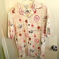 Disney Shirts | Disney Parks Red Car Trolly Button Down | Color: Red/White | Size: M
