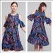 Anthropologie Dresses | Anthropologie Maeve Elia Floral Cold Shoulder Flutter Tropical Dress. Sz 6 & 14 | Color: Blue/Pink | Size: Various