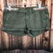 American Eagle Outfitters Shorts | American Eagle Outfitters Olive Green Embroidered Waist Shorts | Color: Green/Pink | Size: 2