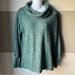 Anthropologie Sweaters | Anthropologie Maeve Women’s Xs Cowl-Neck Top Heathered Green Cozy Mini Balloon | Color: Green/White | Size: Xs