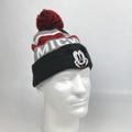 Disney Accessories | Disney Mickey Mouse Gray Red Black Knit Pom Cap Hat Striped Beanie One Size | Color: Black/Gray/Red | Size: Os