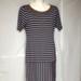 Lularoe Dresses | Lularoe Stretch Striped T-Shirt Dress Size 2xl Euc | Color: Blue/Yellow | Size: 2x