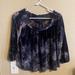 American Eagle Outfitters Tops | American Eagle Off The Shoulder Velvet Top Size Small | Color: Blue/Purple | Size: S