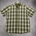 Carhartt Shirts | Carhartt Men Force Plaid Shirt Size Xl Short Sleeve Button Up Pockets Green Work | Color: Gray/Green | Size: Xl