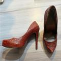 Jessica Simpson Shoes | Jessica Simpson Red Snakeskin High Heeled Shoes | Color: Red | Size: 7