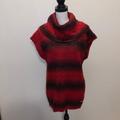 Michael Kors Sweaters | Michael Kors Red Striped Wool Blend Sleeveless Cowl Neck Sweater | Color: Black/Red | Size: M