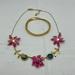 Kate Spade Jewelry | Kate Spade Necklace And Bracelet Gold Tone Pink Floral With Green Gem Necklace | Color: Gold/Pink | Size: Os