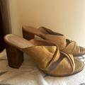 Madewell Shoes | Madewell Muted Mustard Yellow Suede Sandals. | Color: Tan | Size: 8