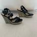 Jessica Simpson Shoes | Jessica Simpson Women’s Black Chevron Pattern Wedge Heels Sandals Size 9 | Color: Black/Tan | Size: 9