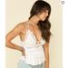 Free People Tops | Free People Woman Adella Cami Lace Ruffle Tank Top | Color: White | Size: S